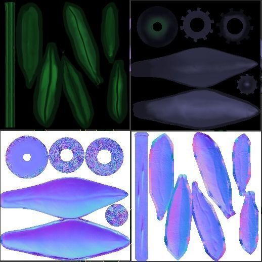 Purple flower 3D model_12