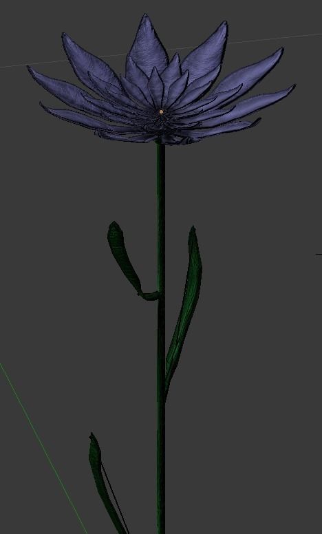 Purple flower 3D model_3