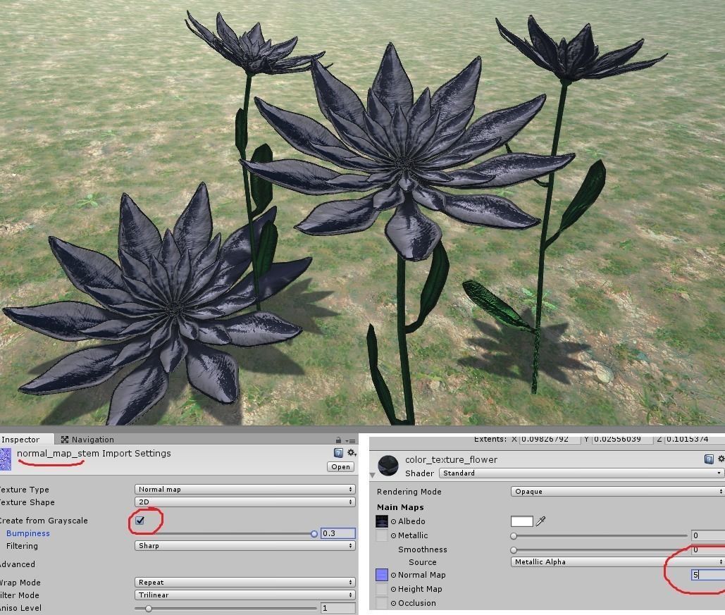 Purple flower 3D model_13