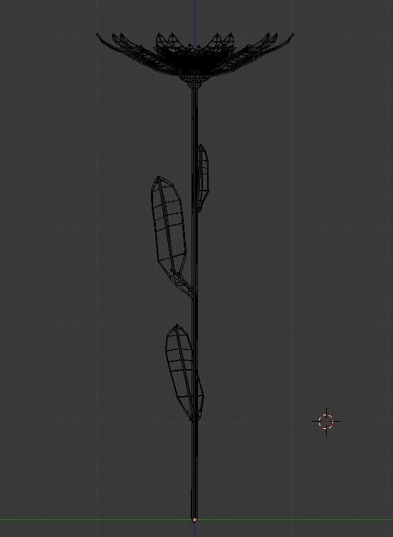 Purple flower 3D model_9