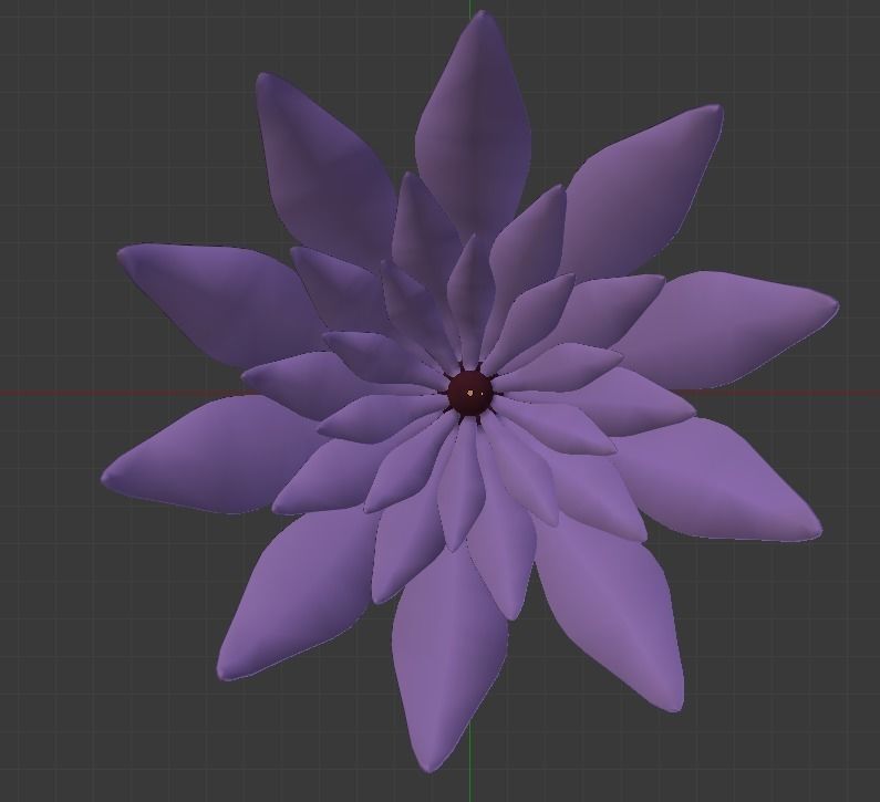 Purple flower 3D model_4