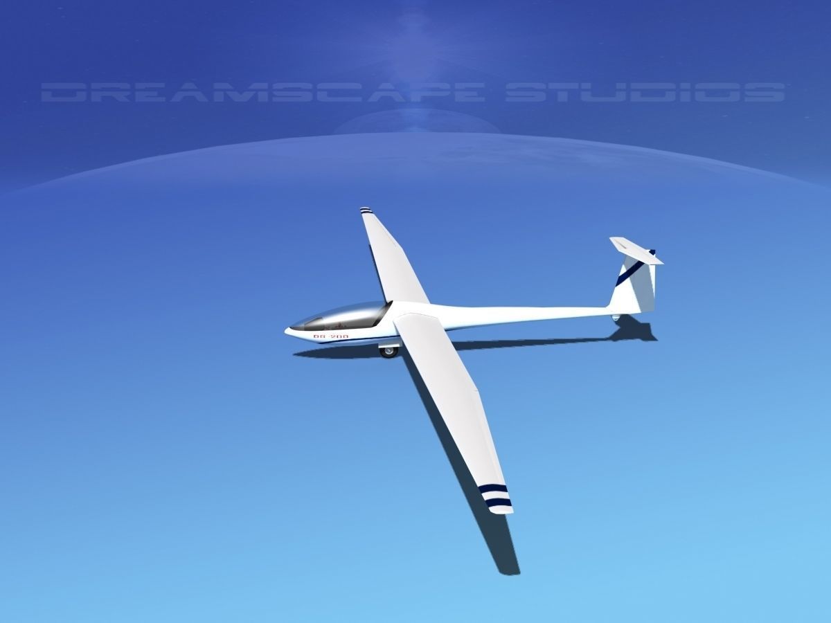 Glaser Dirks DG200 15Mtr Sailplane V08 3D model_8