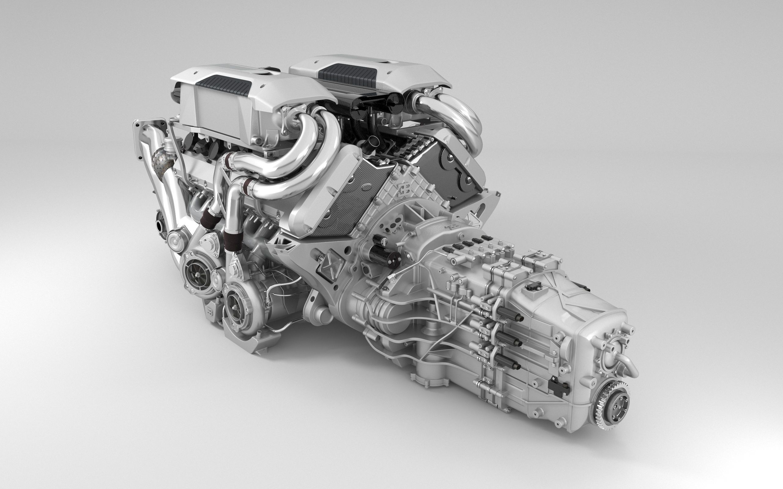 Bugatti W16 Engine - Chiron - Divo Low-poly 3D model_17