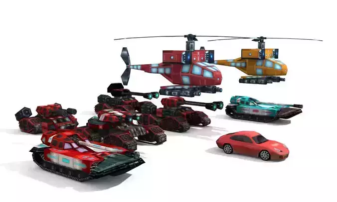 Future weapons collection Low-poly 3D model