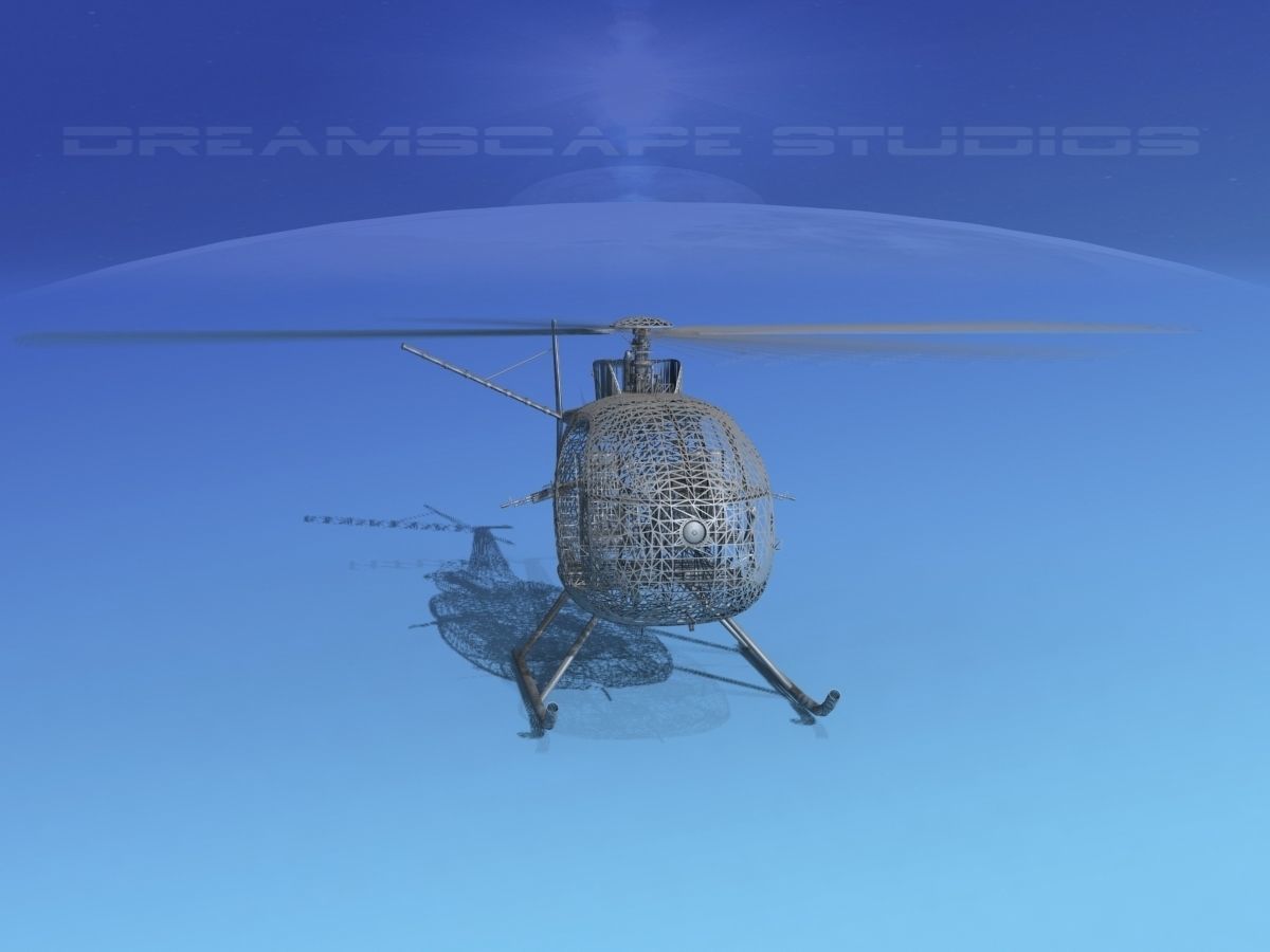 Hughes OH-6 Cayuse Bare Metal 3D model_14