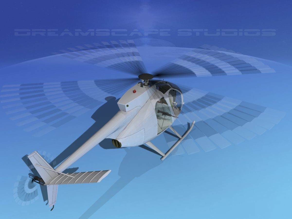 Hughes OH-6 Cayuse Bare Metal 3D model_6