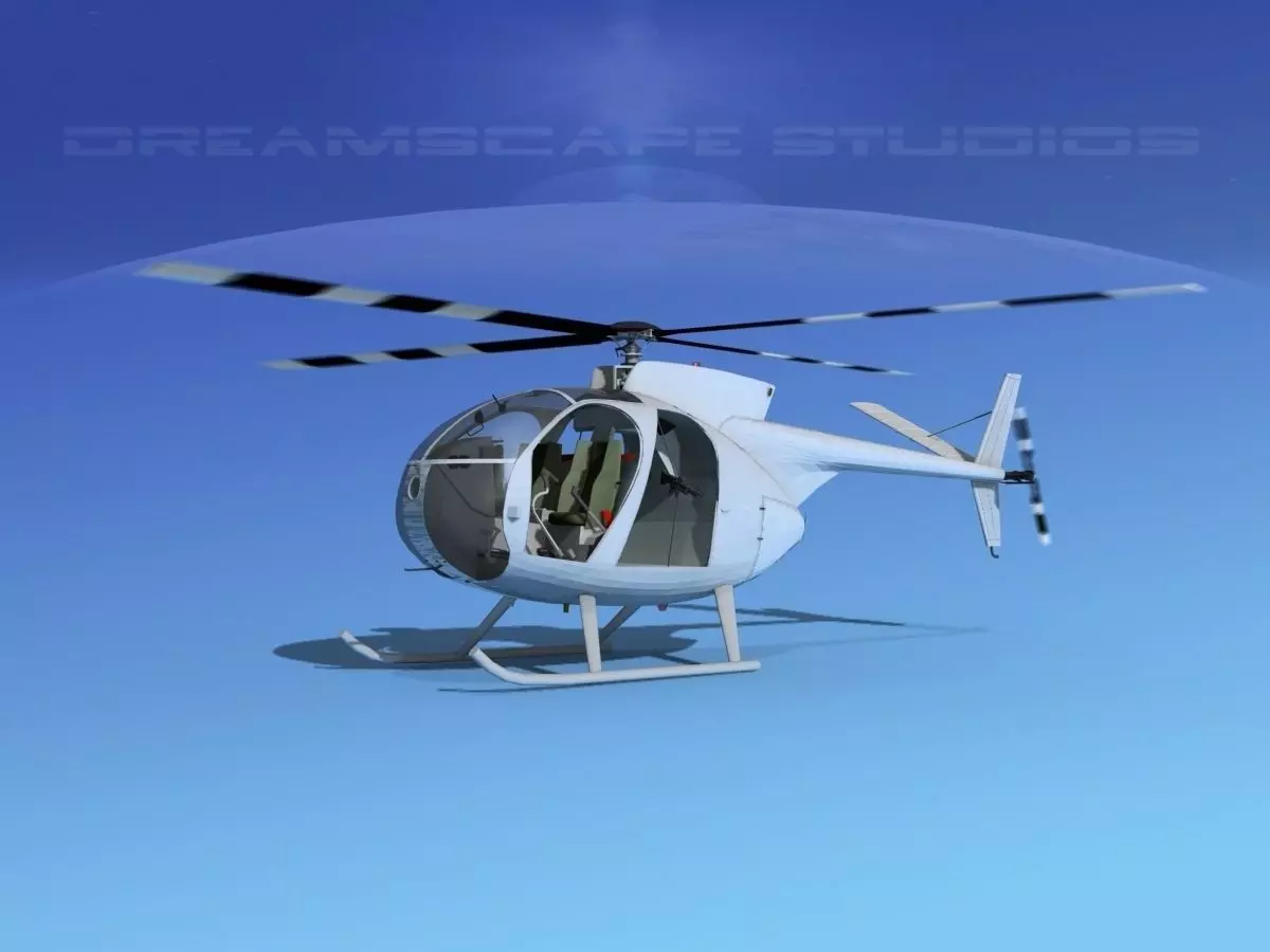 Hughes OH-6 Cayuse Bare Metal 3D model_0