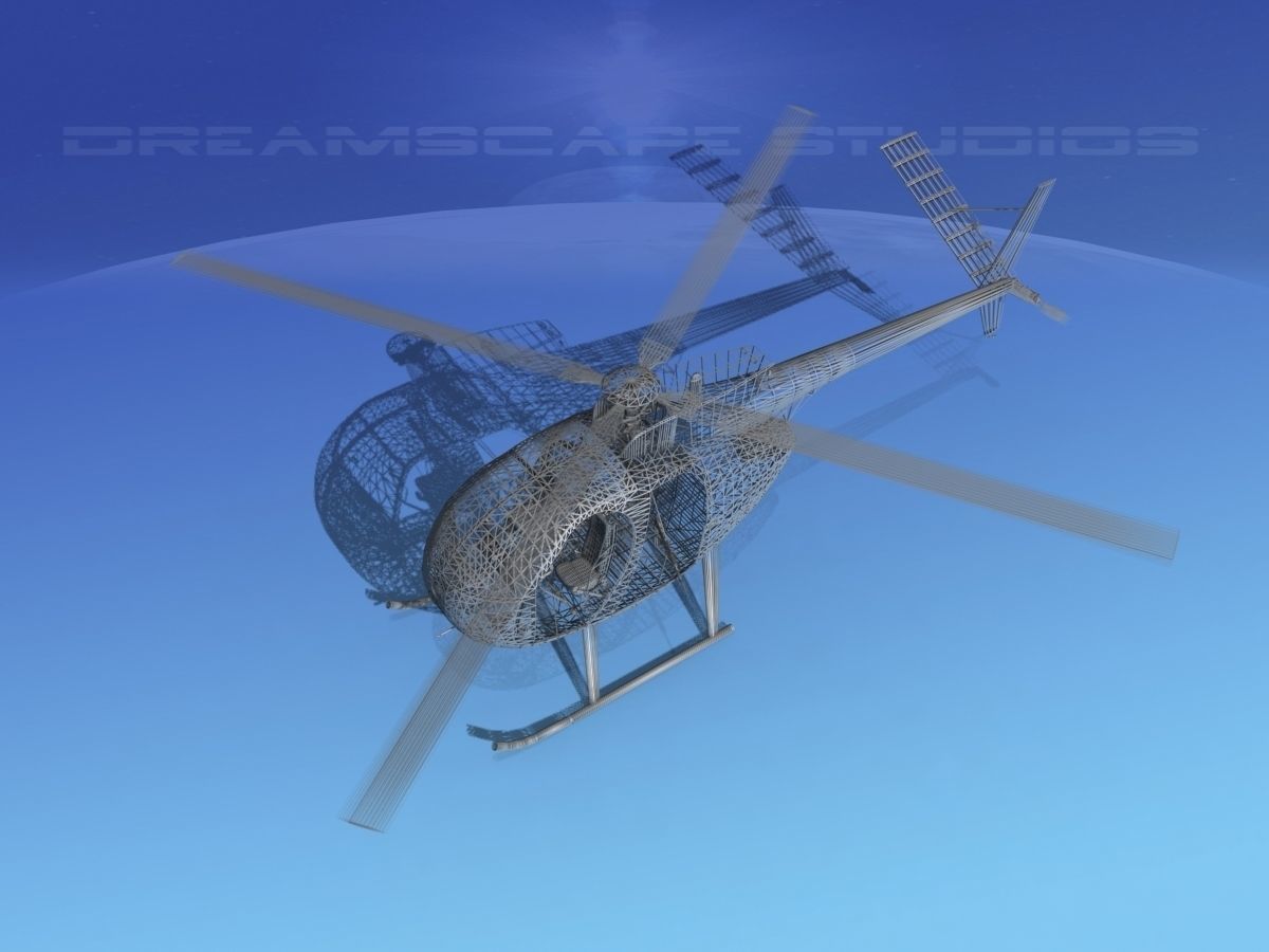 Hughes OH-6 Cayuse Bare Metal 3D model_16