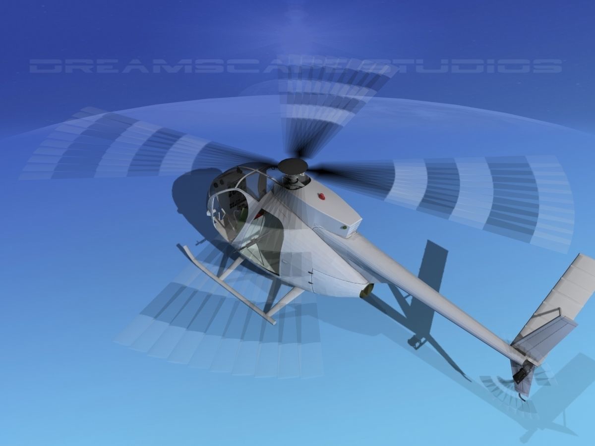 Hughes OH-6 Cayuse Bare Metal 3D model_8