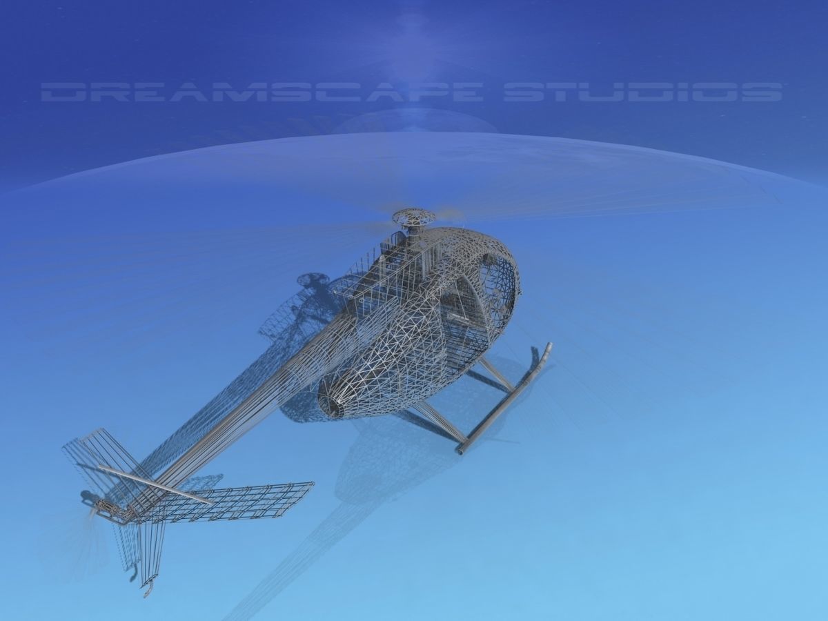 Hughes OH-6 Cayuse Bare Metal 3D model_13