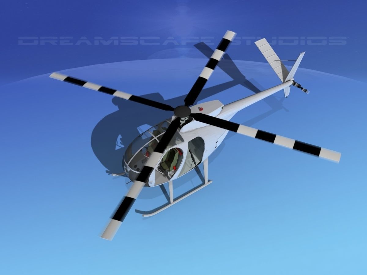 Hughes OH-6 Cayuse Bare Metal 3D model_10