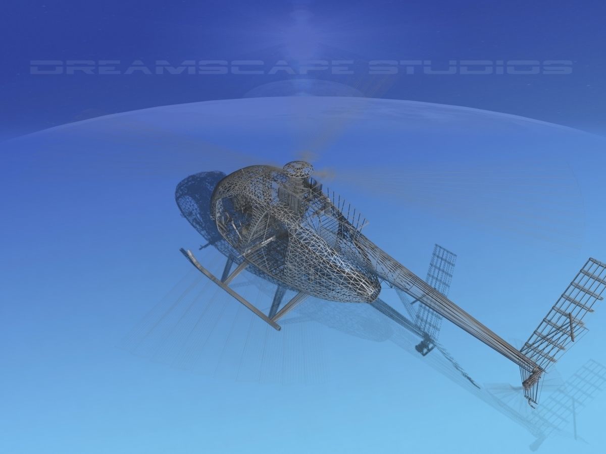 Hughes OH-6 Cayuse Bare Metal 3D model_15