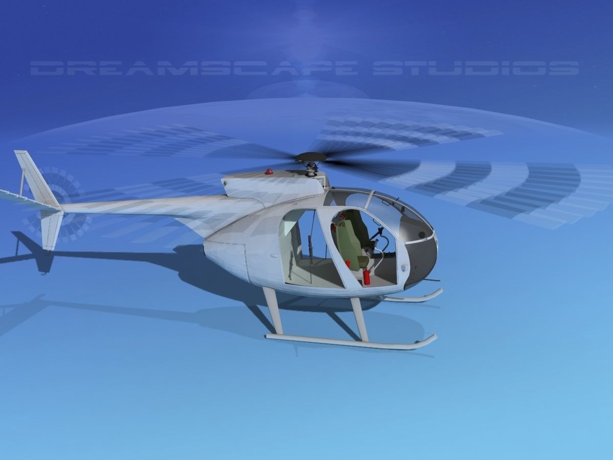 Hughes OH-6 Cayuse Bare Metal 3D model_4