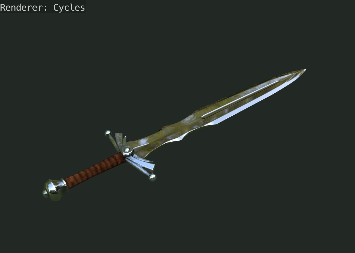Sword Low-poly 3D model_9