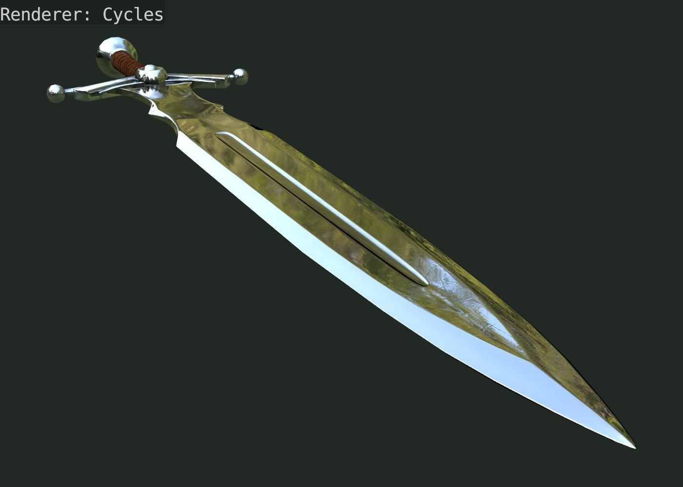 Sword Low-poly 3D model_10