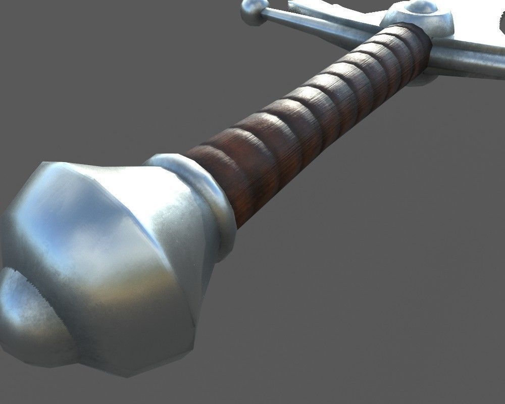 Sword Low-poly 3D model_6