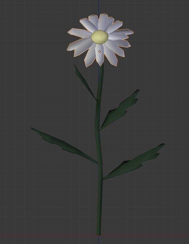 Chamomile lowpoly daisy Low-poly 3D model_6
