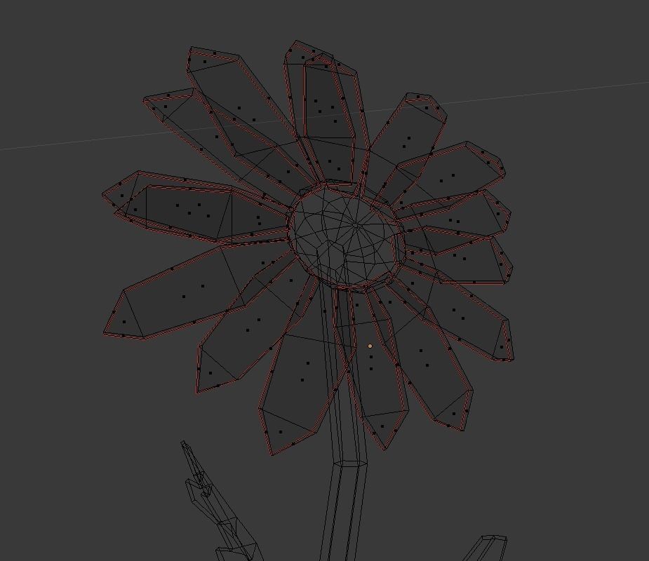 Chamomile lowpoly daisy Low-poly 3D model_9
