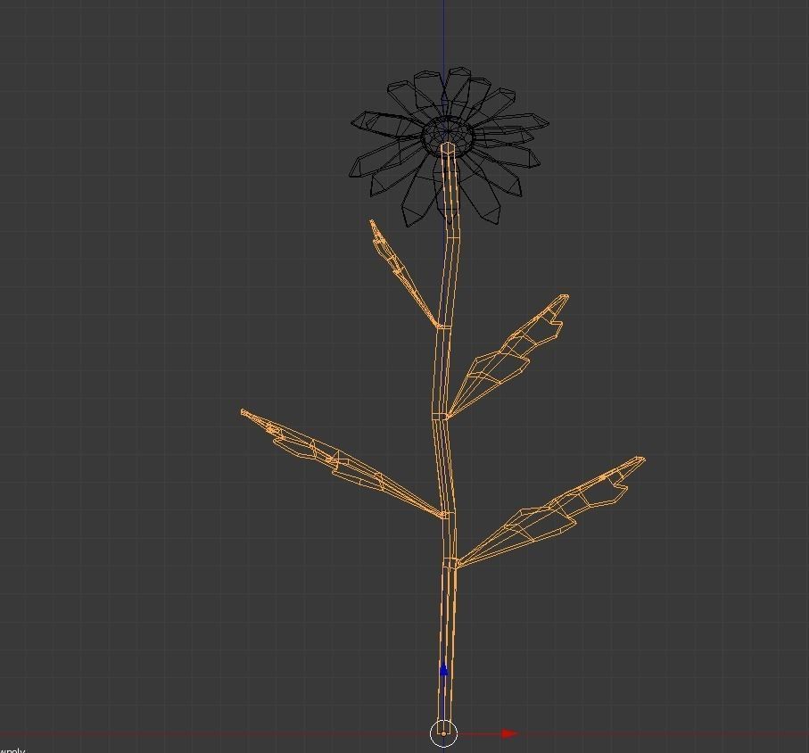 Chamomile lowpoly daisy Low-poly 3D model_3