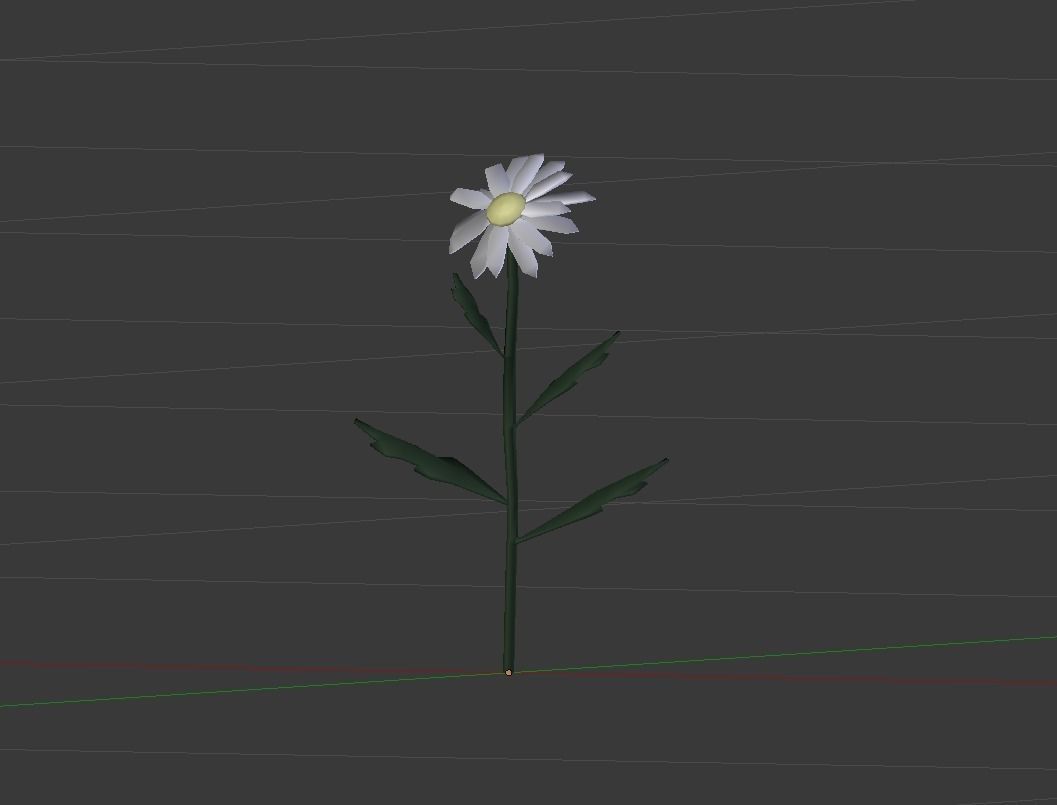 Chamomile lowpoly daisy Low-poly 3D model_12