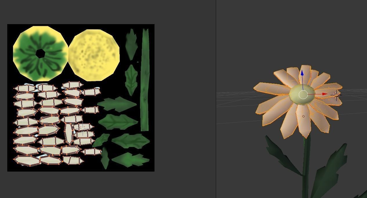 Chamomile lowpoly daisy Low-poly 3D model_13