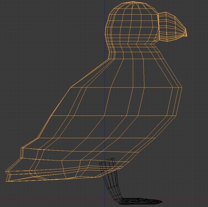 Puffin bird Low-poly 3D model_8