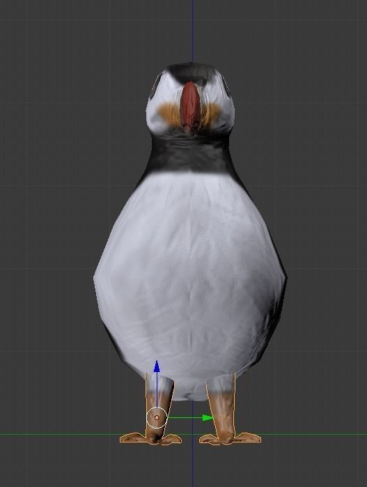 Puffin bird Low-poly 3D model_4
