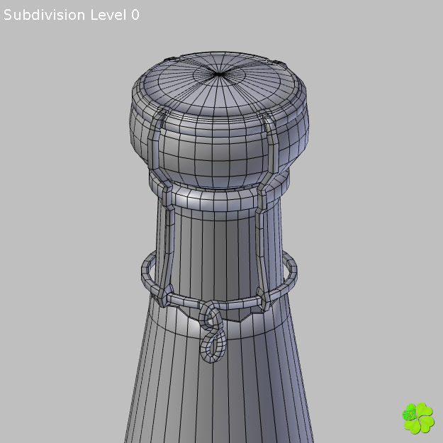 Set champagne low poly glass Low-poly 3D model_23