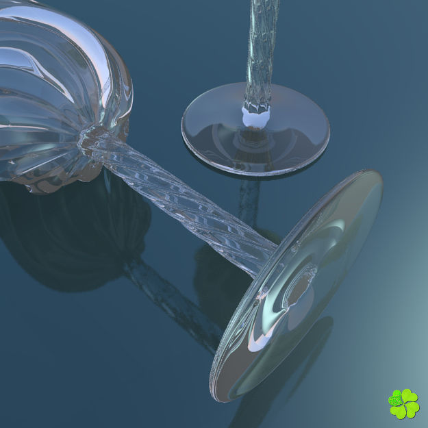 Set champagne low poly glass Low-poly 3D model_9