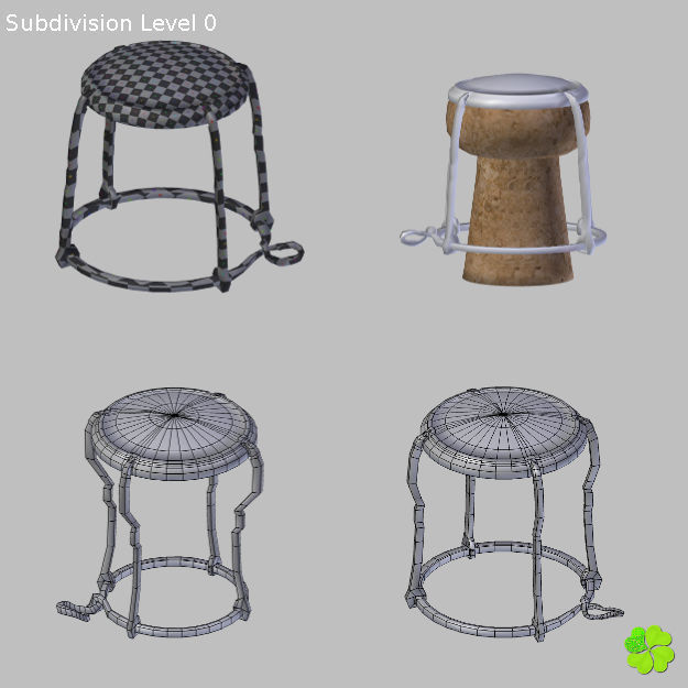 Set champagne low poly glass Low-poly 3D model_25