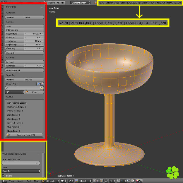 Set champagne low poly glass Low-poly 3D model_41
