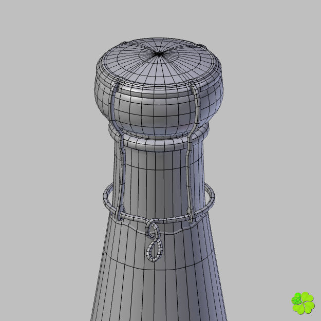 Set champagne low poly glass Low-poly 3D model_22