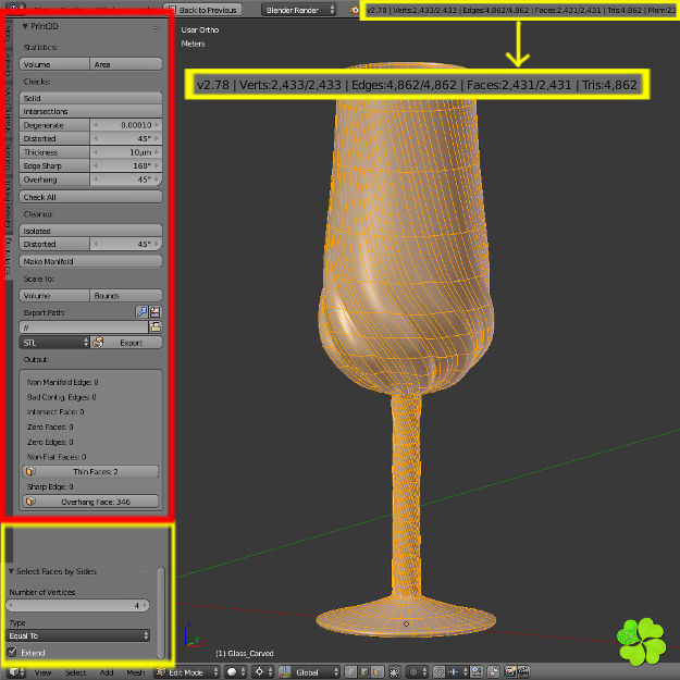 Set champagne low poly glass Low-poly 3D model_40