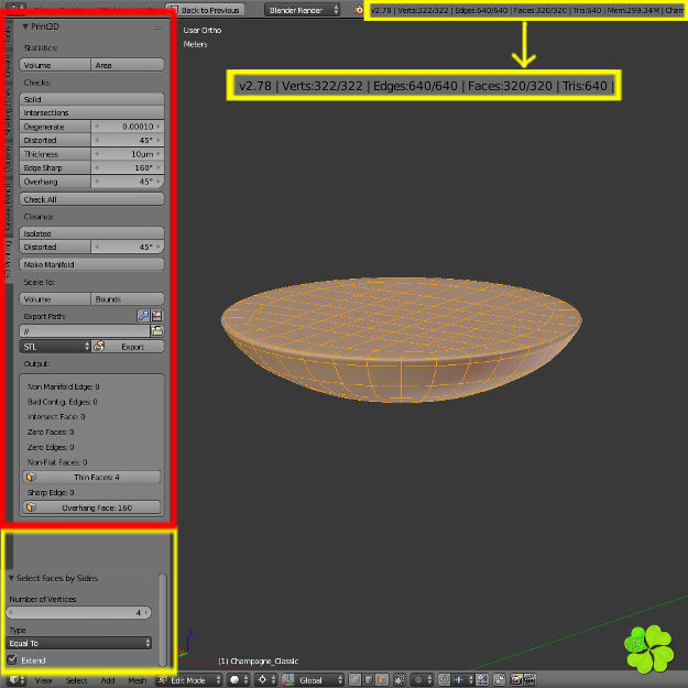 Set champagne low poly glass Low-poly 3D model_38