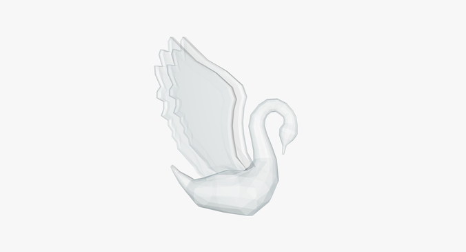 Glass swan statue Low-poly 3D model