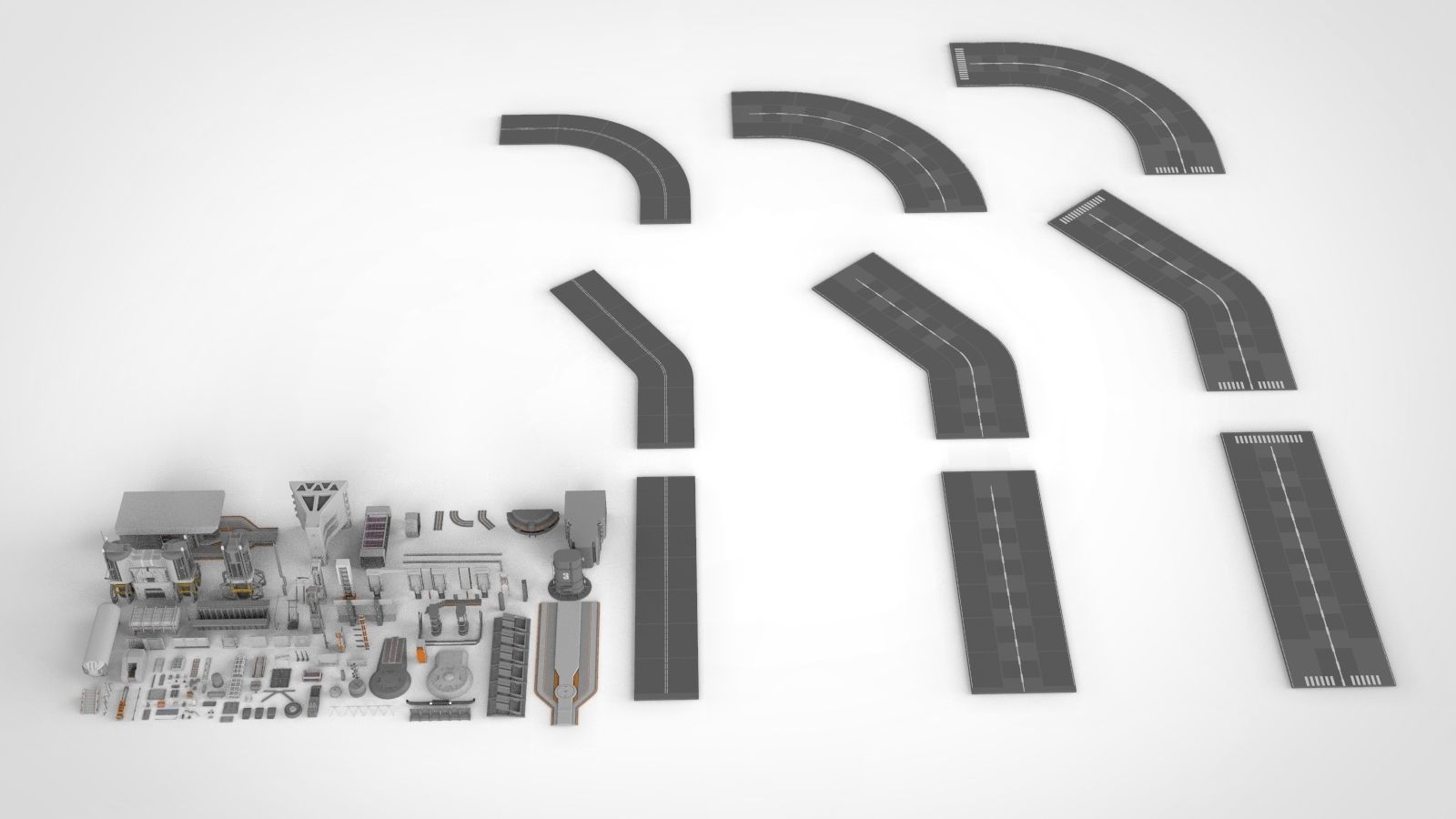 Sci-Fi architecture Elements collection 13 3D model_1