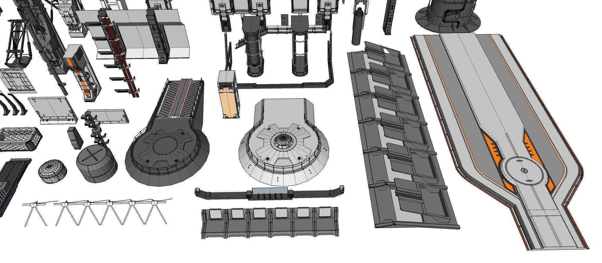 Sci-Fi architecture Elements collection 13 3D model_88