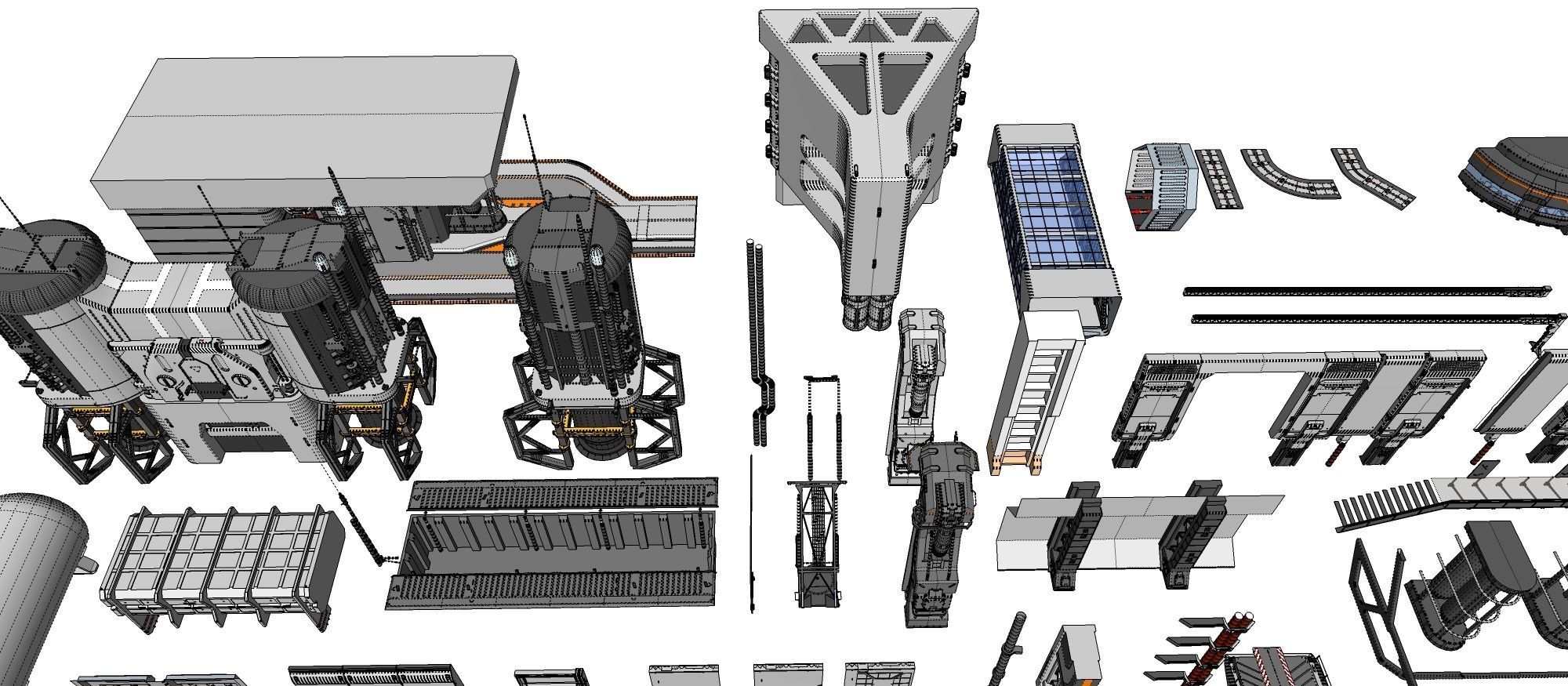 Sci-Fi architecture Elements collection 13 3D model_84