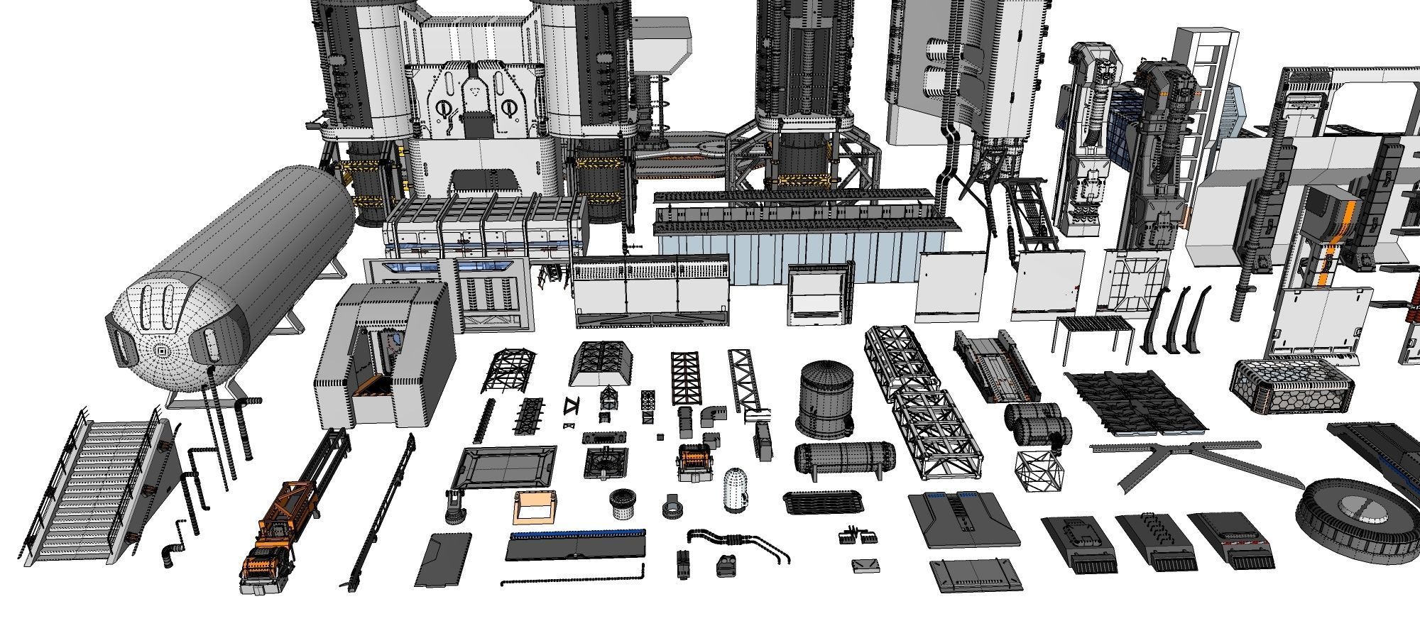 Sci-Fi architecture Elements collection 13 3D model_89