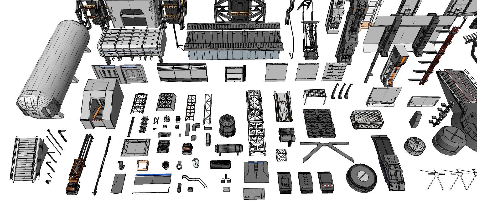 Sci-Fi architecture Elements collection 13 3D model_85