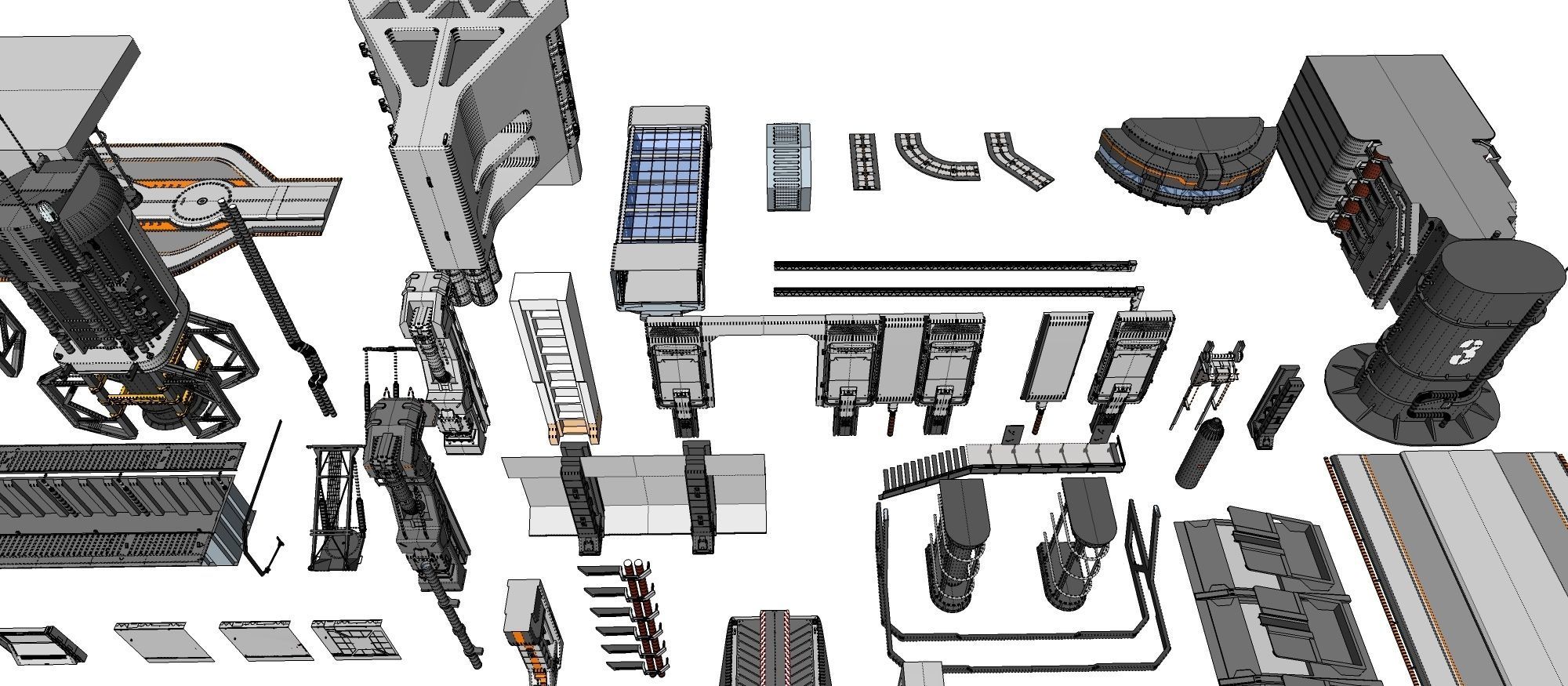 Sci-Fi architecture Elements collection 13 3D model_86