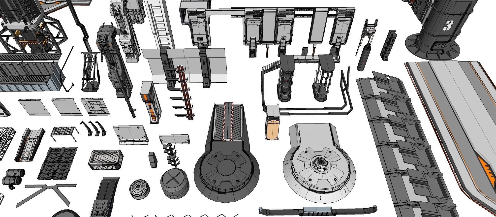 Sci-Fi architecture Elements collection 13 3D model_87