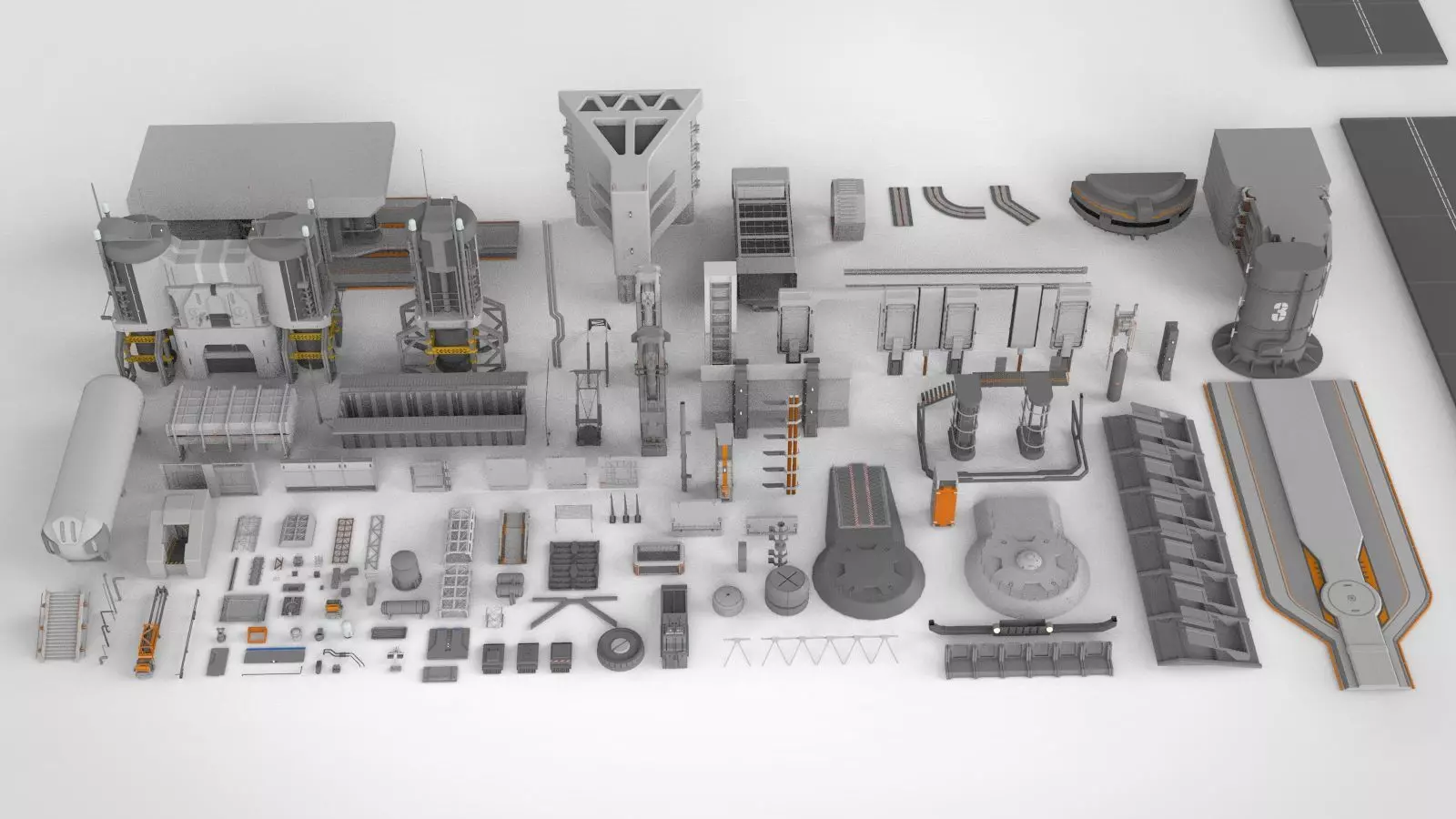 Sci-Fi architecture Elements collection 13 3D model_0