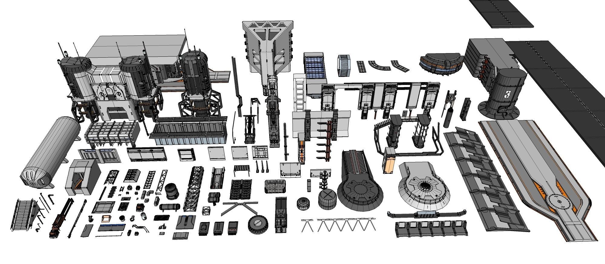 Sci-Fi architecture Elements collection 13 3D model_82