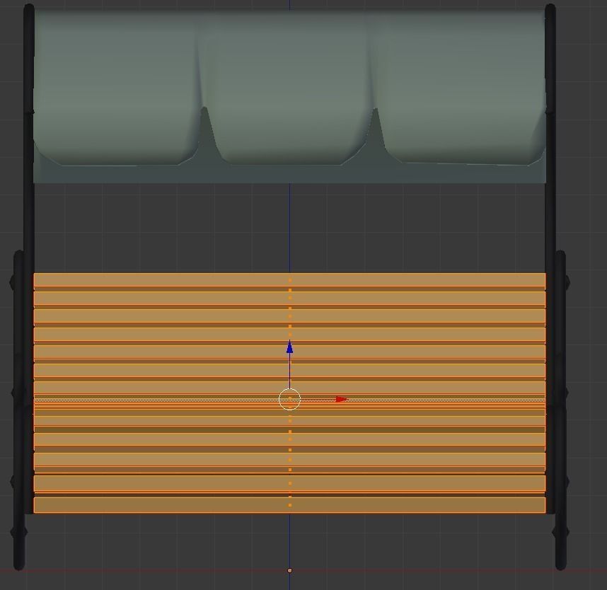 Bench wooden with umbrella Low-poly 3D model_3