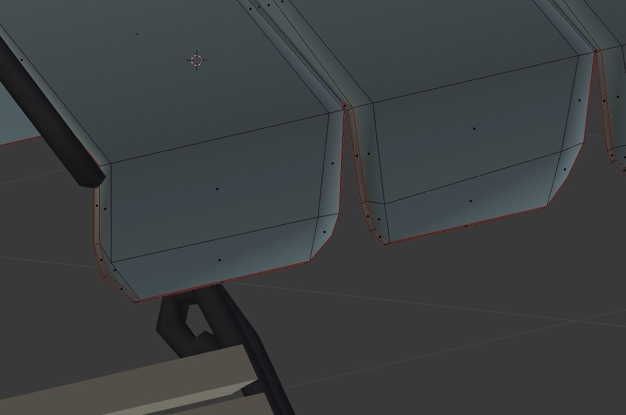 Bench wooden with umbrella Low-poly 3D model_5