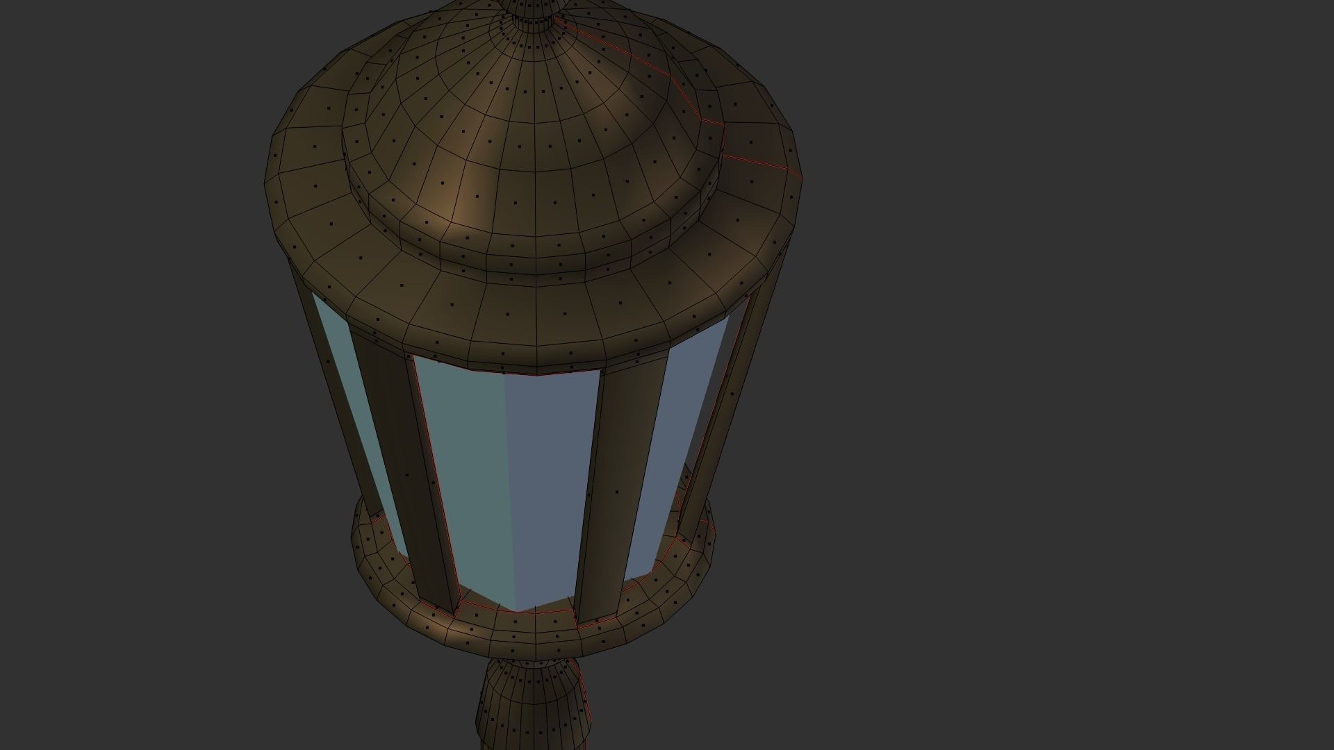 Streetlight street lamp Low-poly 3D model_10