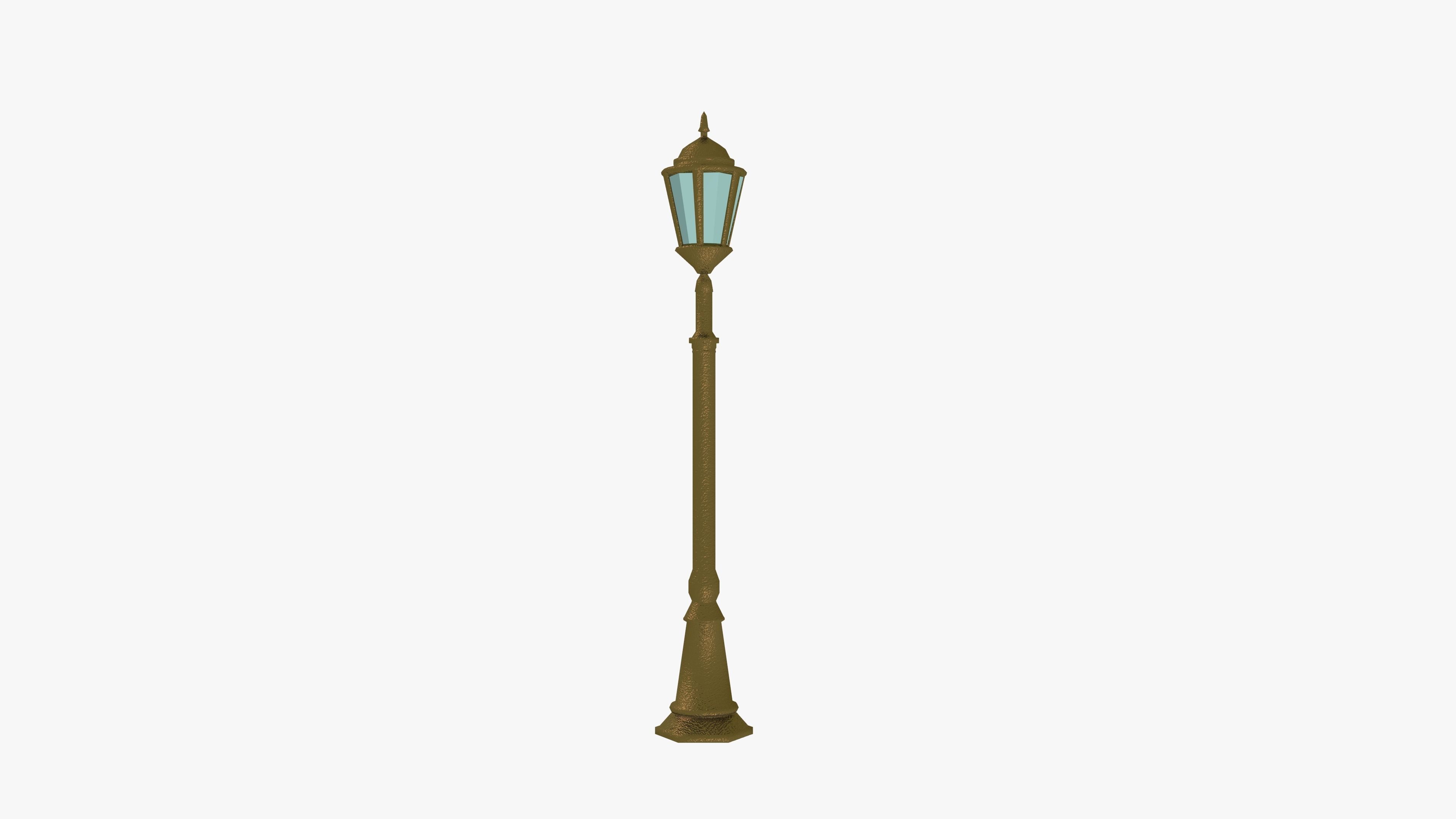 Streetlight street lamp Low-poly 3D model_0
