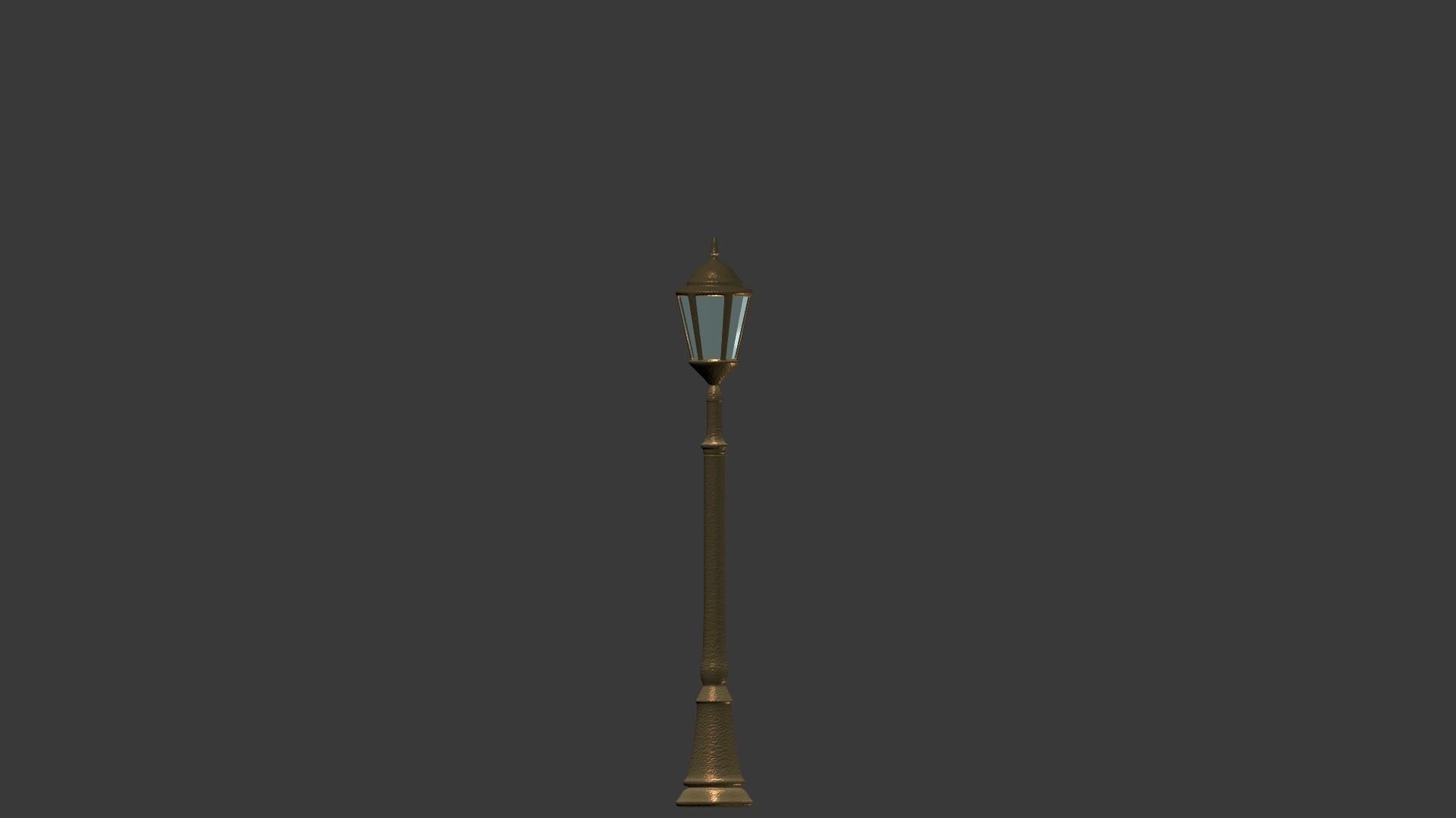 Streetlight street lamp Low-poly 3D model_4