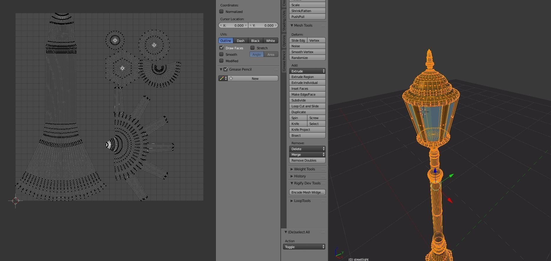 Streetlight street lamp Low-poly 3D model_13